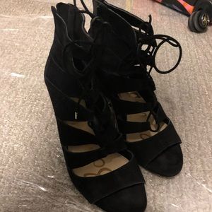 Sam Edelman Black Cage Wedge 9